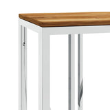 Console Table Silver Stainless Steel and Solid Wood Acacia 350031