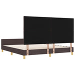 ZNTS Bed Frame - Dark Brown, 180x200 cm, Fabric 3344826