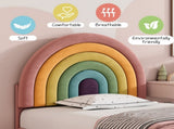 Upholstered bed 90*190, withted frame and headboard, youth bed, for adults & teenagers, wooden WF311460AAR