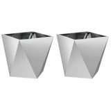 Planter 2 pcs Silver 40 x 40 x 40 cm Galvanised Steel 883833