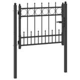 Fence Gate HORST 100 x 75 cm Metal Black Lockable 42034068