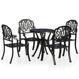5 Piece Bistro Set Cast Aluminium Black 3070599