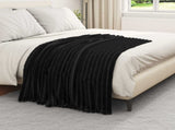 Throw Blankets 6 pcs Black 150 x 130 cm Fleece 42016885