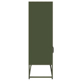 ZNTS Highboard Olive Green 68x39x123 cm Steel 853372