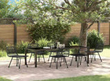 Garden Dining Set 7 pcs Black Powder-Coated Steel 3379203