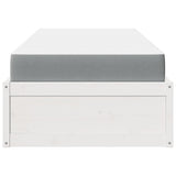 Bed with Mattress White 90x190 cm Single Solid Wood Pine 3281956