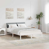 Bed frame White and light grey 140 x 190 cm Solid pine wood 878688