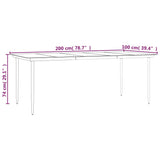 ZNTS 9 Piece Garden Dining Set Black Steel and Textilene 3200725