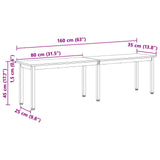 Bench Natural 160 x 35 x 45 cm Solid Pine Wood 892775