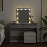 Dressing Table with LED Grey Sonoma 100x40x130 cm 848197