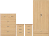 ZNTS Nevada 2 Door 1 Drawer Wardrobe Bedroom Set 100-108-027