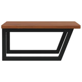 Basin Shelf Wall Mounted Steel and Solid Wood Oak 3302487