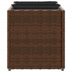 ZNTS Garden Planter with 3 Pots Brown 105x30x32 cm Poly Rattan 366417