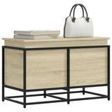 Storage Box with Lid Sonoma Oak 80x40x51.5 cm Engineered Wood 848800