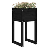 Planters 2 pcs Black 40x40x81 cm Solid Wood Pine 822131