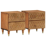 Bedside Cabinets 2 pcs 40x33x46 cm Solid Wood Mango 358283
