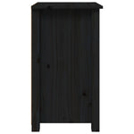 ZNTS Bedside Cabinet Black 40x35x61.5 cm Solid Wood Pine 813707