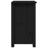 ZNTS Bedside Cabinet Black 40x35x61.5 cm Solid Wood Pine 813707