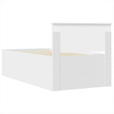 Daybed with Drawer White and Black 100 x 200 cm Engineered Wood 3408515