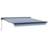 Retractable Awning Blue and white 300 x 250 cm Fabric, Metal 3329910