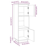 Highboard Grey 38x35x117 cm Solid Wood Pine 814361