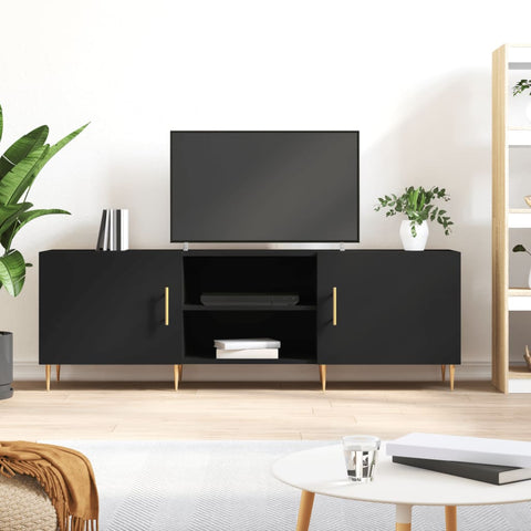 ZNTS TV Cabinet Black 150x30x50 cm Engineered Wood 829085