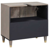 Sink cabinet with Storage Grey 62 x 33 x 58 cm Solid Mango Wood 4018791