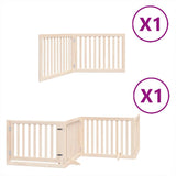 Dog Gate with Door Foldable 6 Panels 480 cm Poplar Wood 3155665