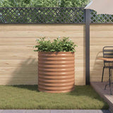 Garden Raised Bed Brown 80 x 80 x 81 cm Steel 42011329