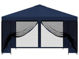 Garden Gazebo with Sidewalls 3 x 3 m Blue Polyester and Steel 900367