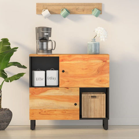Sideboard with 2 Doors 80x33x75 cm Solid Wood Acacia 352922