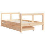 Kids Bed Frame with Drawers 80x160 cm Solid Wood Pine 834414