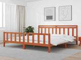 Bed Frame with Headboard 2 pcs Wax Brown 205.5 x 185.5 x 100 cm 3418137