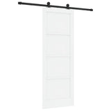 Sliding Door White and Black 78 x 211 cm Solid Pine Wood 3333333