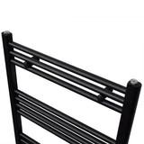 Black Bathroom Central Heating Towel Rail Radiator Straight 600x1160mm 141908