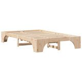 Bed Frame Natural 140 x 190 cm Solid Pine Wood 872950