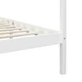 Canopy Bed Frame without Mattress White Solid Wood 100x200 cm 283263