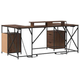 Desk with Drawer Brown Oak 182 x 101 x 87.5 cm Engineered Wood 3376140