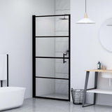 Shower Door Tempered Glass 100x178 cm Black 146885