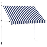 43222 Manual Retractable Awning 300 cm Blue and White Stripes