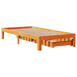 ZNTS Bed Frame with Drawers without Mattress Wax Brown 100x200 cm 3301964