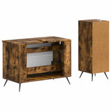 2 Piece Bathroom Cabinet Set BREDA Smoked Oak Engineered Wood 3417725