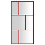 Walk-in Shower Wall with Clear ESG Glass Red 100x195 cm 154956