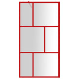 Walk-in Shower Wall with Clear ESG Glass Red 100x195 cm 154956