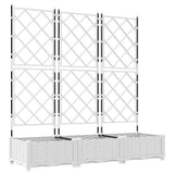 Garden Planter 3 pcs White 120 x 40 x 125.5 cm Plastic 42002907
