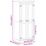 Wardrobes with Shelf White 76 x 50 x 170 cm Solid Pine Wood 42024937