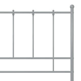 Bed Frame without Mattress Grey Metal 120x200 cm 324954