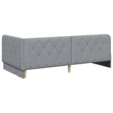 Corner Bed Frame with Headboard Light Grey 100 x 200 cm Fabric 42016503