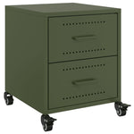 ZNTS Bedside Cabinets 2 pcs Olive Green 36x39x43.5 cm Steel 846635