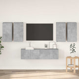 6 Piece TV Cabinet Set Concrete Grey Engineered Wood 3079099